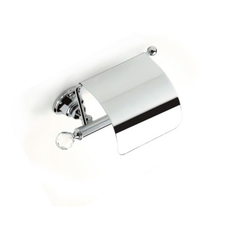 Toilet Paper Holder Toilet Roll Holder With Cover, Brass with Crystal StilHaus SL11C